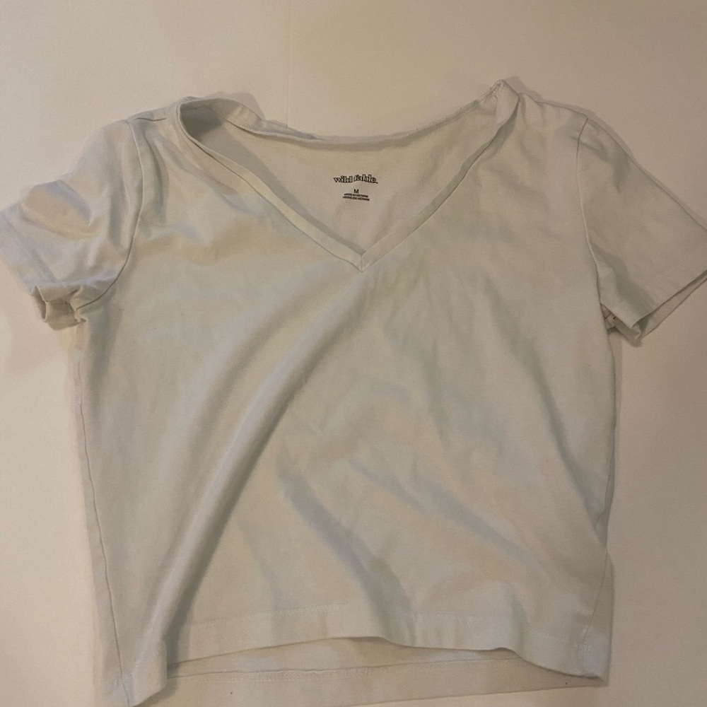 White v-neck Target crop top